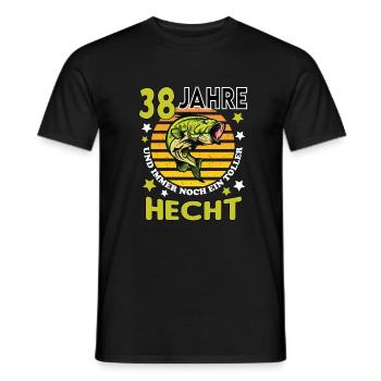 Geburtstag Toller Hecht Alter Jahre 38 - Männer T-Shirt - Schwarz - Vorne - AI Model Male 178 light (178cm)