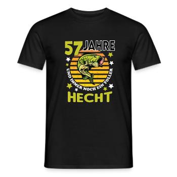 Geburtstag Toller Hecht Alter Jahre 57 - Männer T-Shirt - Schwarz - Vorne - AI Model Male 178 light (178cm)