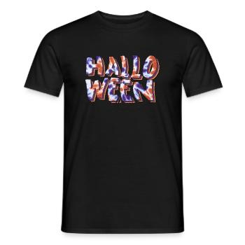 Halloween vibes, schriftzug ,Fall, Herbst - Männer T-Shirt - Schwarz - Vorne - AI Model Male 178 light (178cm)