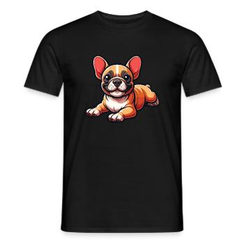 Französische Bulldogge - Männer T-Shirt - Schwarz - Vorne - AI Model Male 178 light (178cm)