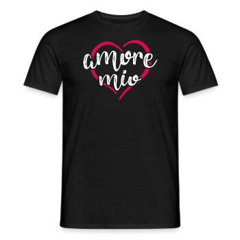 Amore mio heart my love - Men's T-Shirt - black - Front - AI Model Male 178 light (178cm)
