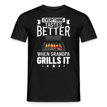 Opa Grillen BBQ Grill Griller Großvater Opi - Männer T-Shirt - Schwarz - Vorne - AI Model Male 178 light (178cm)