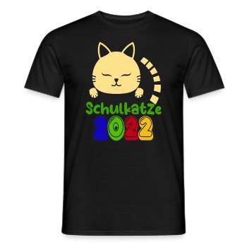 Schulstart Katze Schulkatze 2022 T shirt - Männer T-Shirt - Schwarz - Vorne - AI Model Male 178 light (178cm)