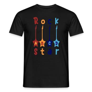 1. Klasse ABCD Rockgitarre T shirt - Männer T-Shirt - Schwarz - Vorne - AI Model Male 178 light (178cm)