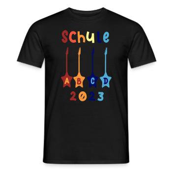 Schule 2023 ABCD Rockgitarre T shirt - Männer T-Shirt - Schwarz - Vorne - AI Model Male 178 light (178cm)