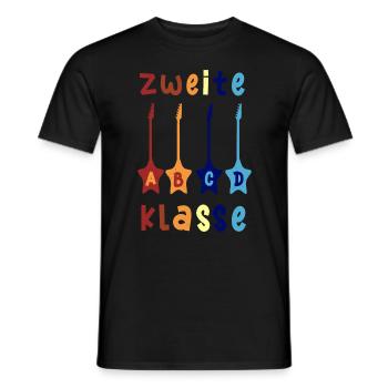2. Klasse ABCD Rockgitarre Schulbeginn T shirt - Männer T-Shirt - Schwarz - Vorne - AI Model Male 178 light (178cm)