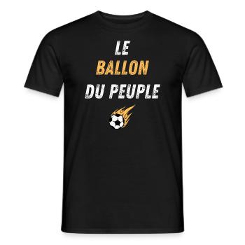 Le ballon du peuple cadeau football - T-shirt homme - noir - Devant - AI Model Male 178 light (178cm)