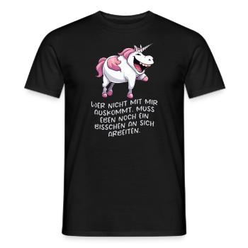 Wer nicht mit mir auskommt, muss eben noch ein... - Männer T-Shirt - Schwarz - Vorne - AI Model Male 178 light (178cm)