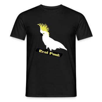 Real Punk - Cacatoès, perroquet, vrai punk, oiseau - T-shirt homme - noir - Devant - AI Model Male 178 light (178cm)