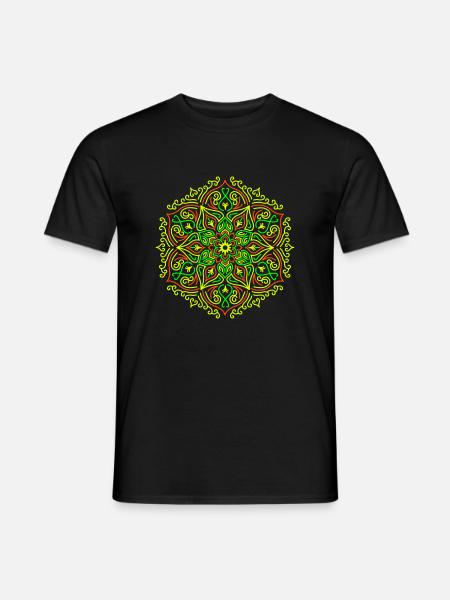 Fire Lotus Mandala - Men's T-Shirt - black