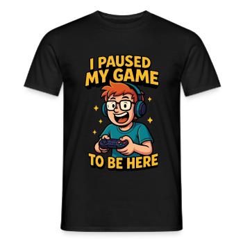 I pause my game - Men's T-Shirt - black - Front - AI Model Male 178 light (178cm)
