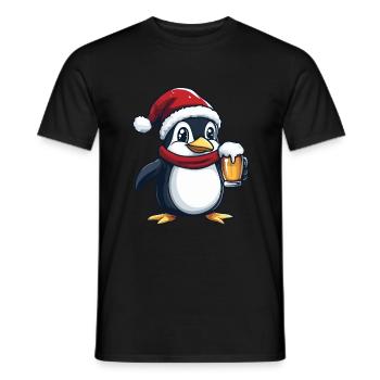 Pinguin Weihnachten Bier Lustig - Männer T-Shirt - Schwarz - Vorne - AI Model Male 178 light (178cm)