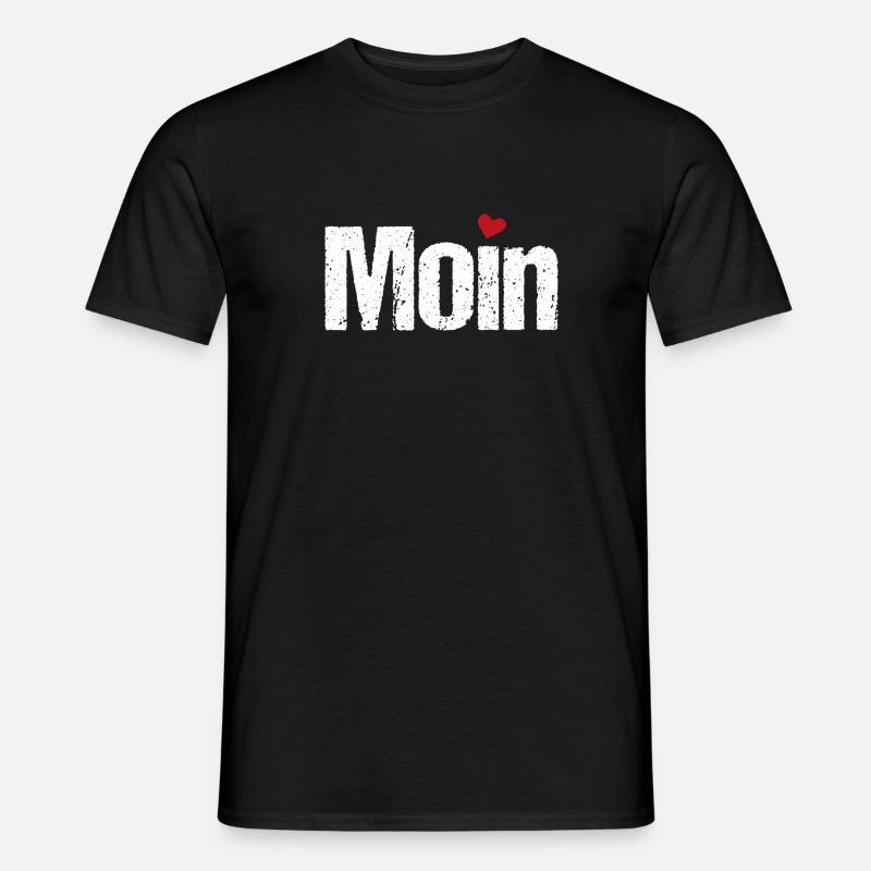 Moin Herz - Männer T-Shirt - Schwarz