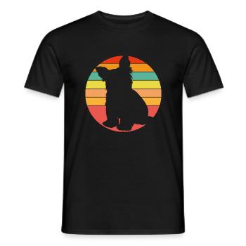 Yorkie Yorkshire Terrier Silhouette sur la roue chromatique - T-shirt homme - noir - Devant - AI Model Male 178 light (178cm)