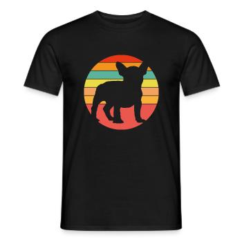 Frenchie Französische Bulldogge im Farbkreis - Männer T-Shirt - Schwarz - Vorne - AI Model Male 178 light (178cm)