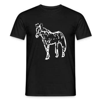 Pferde T-shirt Geschenk Reiter  - Männer T-Shirt - Schwarz - Vorne - AI Model Male 178 light (178cm)