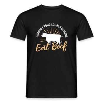 Unterstützen Sie Ihren lokalen Landwirt und essen - Männer T-Shirt - Schwarz - Vorne - AI Model Male 178 light (178cm)
