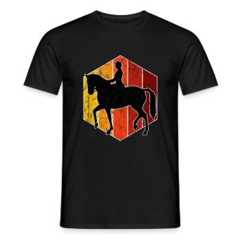 Dressage Cavalier de dressage Cheval d’équitation - T-shirt homme - noir - Devant - AI Model Male 178 light (178cm)