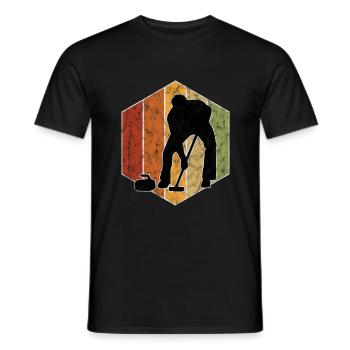 Curling sur glace Curling Retro Cadeau - T-shirt homme - noir - Devant - AI Model Male 178 light (178cm)