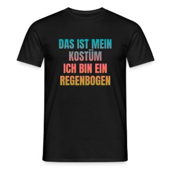 Regenbogen-Kostüm für Karneval Halloween - Männer T-Shirt - Schwarz - Vorne - AI Model Male 178 light (178cm)