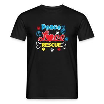 Frieden Liebe Rettung - Männer T-Shirt - Schwarz - Vorne - AI Model Male 178 light (178cm)
