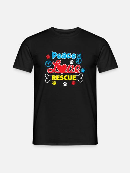 Frieden Liebe Rettung - Männer T-Shirt - Schwarz