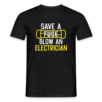 Eine Sicherung retten Einen Elektriker durchbrenne - Männer T-Shirt - Schwarz - Vorne - AI Model Male 178 light (178cm)