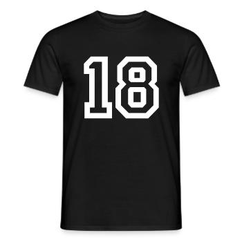 18 Collegestyle - Männer T-Shirt - Schwarz - Vorne - AI Model Male 178 light (178cm)