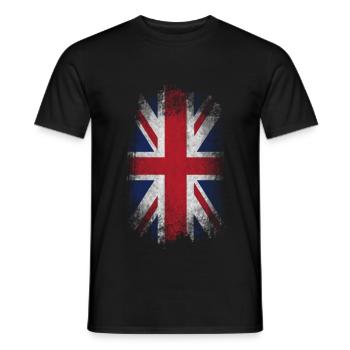 Eroded UK Flag - Männer T-Shirt - Schwarz - Vorne - AI Model Male 178 light (178cm)