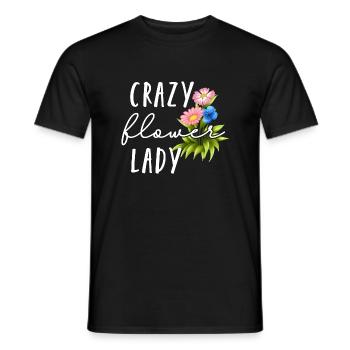 Verrückte Blumenfrau - Männer T-Shirt - Schwarz - Vorne - AI Model Male 178 light (178cm)