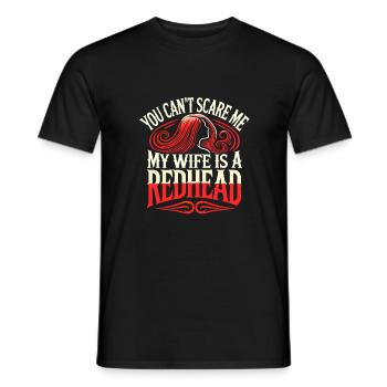 Du kannst mich nicht erschrecken, meine Frau ist - Männer T-Shirt - Schwarz - Vorne - AI Model Male 178 light (178cm)