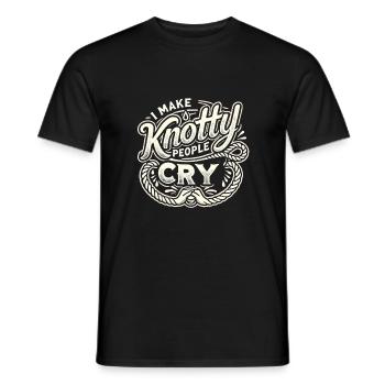 Ich bringe verknotete Menschen zum Weinen - Männer T-Shirt - Schwarz - Vorne - AI Model Male 178 light (178cm)