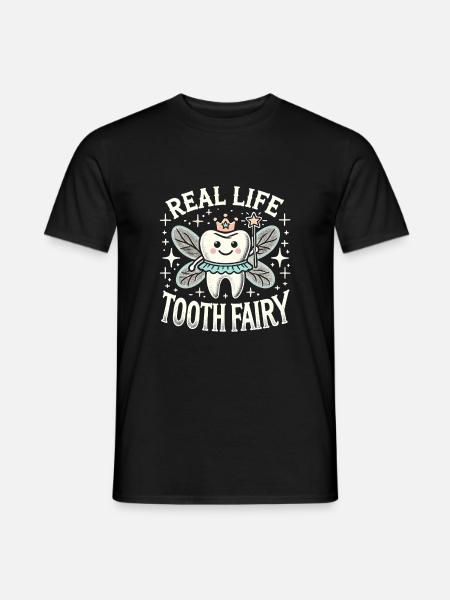 Real Life Zahnfee - Männer T-Shirt - Schwarz