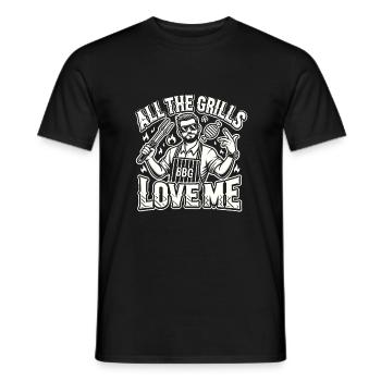 Alle Grills lieben mich - Männer T-Shirt - Schwarz - Vorne - AI Model Male 178 light (178cm)
