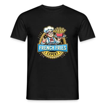 Zertifizierter Pommes-Frites-Experte - Männer T-Shirt - Schwarz - Vorne - AI Model Male 178 light (178cm)
