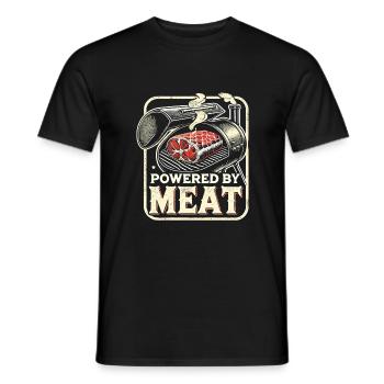 Powered by Fleisch - Männer T-Shirt - Schwarz - Vorne - AI Model Male 178 light (178cm)
