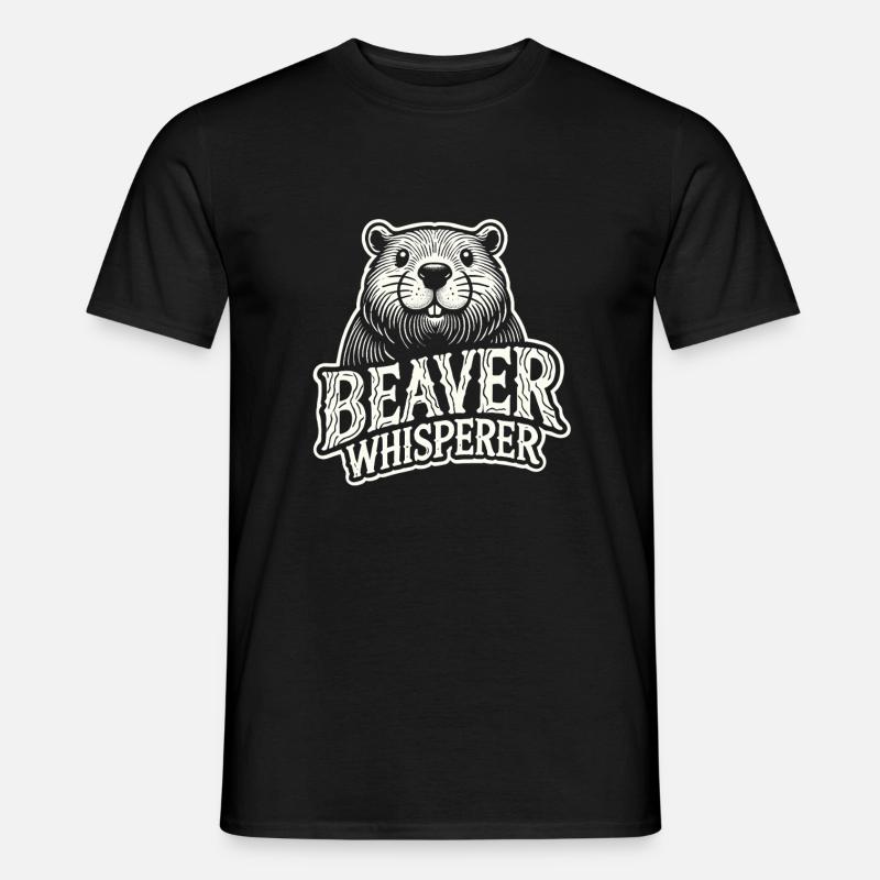 Biberflüsterer - Männer T-Shirt - Schwarz