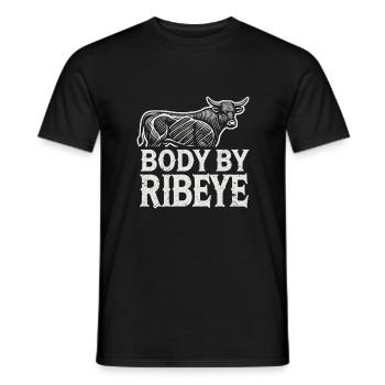 Körper von Ribeye - Männer T-Shirt - Schwarz - Vorne - AI Model Male 178 light (178cm)