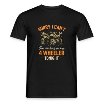 Sorry, ich kann nicht, ich arbeite heute Abend an - Männer T-Shirt - Schwarz - Vorne - AI Model Male 178 light (178cm)