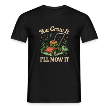Du lässt es wachsen, ich werde es mähen - Männer T-Shirt - Schwarz - Vorne - AI Model Male 178 light (178cm)