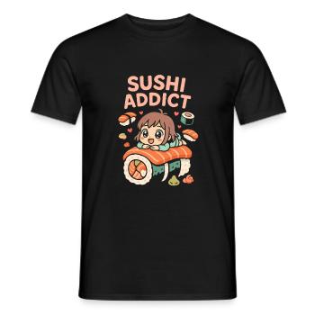 Sushi-Süchtiger - Männer T-Shirt - Schwarz - Vorne - AI Model Male 178 light (178cm)