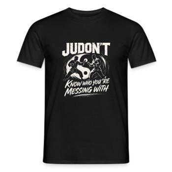 Man weiß nie, mit wem man sich anlegt - Männer T-Shirt - Schwarz - Vorne - AI Model Male 178 light (178cm)