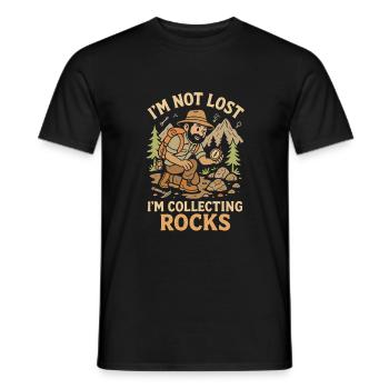 Ich bin nicht verloren, ich sammle Felsen - Männer T-Shirt - Schwarz - Vorne - AI Model Male 178 light (178cm)