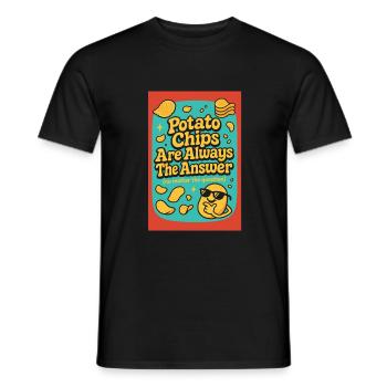 Kartoffelchips sind immer die Antwort - Männer T-Shirt - Schwarz - Vorne - AI Model Male 178 light (178cm)