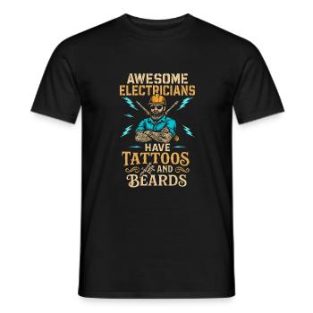 Tolle Elektriker haben Tattoos und Bärte - Männer T-Shirt - Schwarz - Vorne - AI Model Male 178 light (178cm)