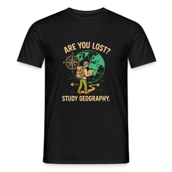 Haben Sie sich verlaufen? Geographie studieren - Männer T-Shirt - Schwarz - Vorne - AI Model Male 178 light (178cm)
