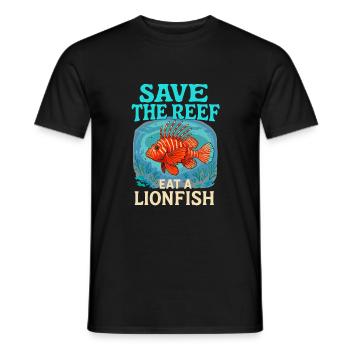Rettet das Riff Esst einen Rotfeuerfisch - Männer T-Shirt - Schwarz - Vorne - AI Model Male 178 light (178cm)