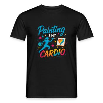 Malen ist meine Kardio - Männer T-Shirt - Schwarz - Vorne - AI Model Male 178 light (178cm)