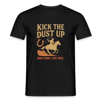Kick The Dust Up - Männer T-Shirt - Schwarz - Vorne - AI Model Male 178 light (178cm)