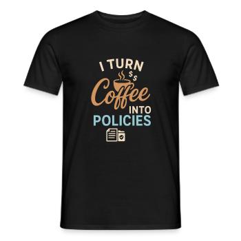 Ich mache Kaffee zu Politiken - Männer T-Shirt - Schwarz - Vorne - AI Model Male 178 light (178cm)